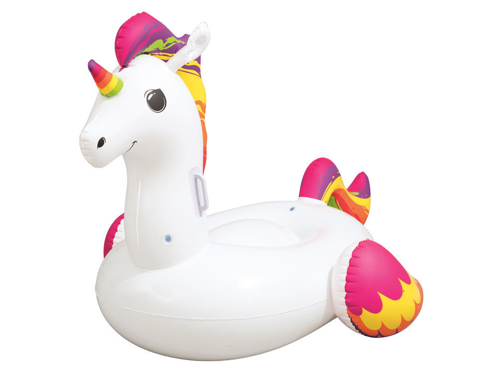 Ilmatäytteinen lautta lapsille Bestway Unicorn, 150x117x95,5 cm, valkoinen / pinkki. hinta ja tiedot | Puhallettavat vesilelut ja uima-asusteet | hobbyhall.fi