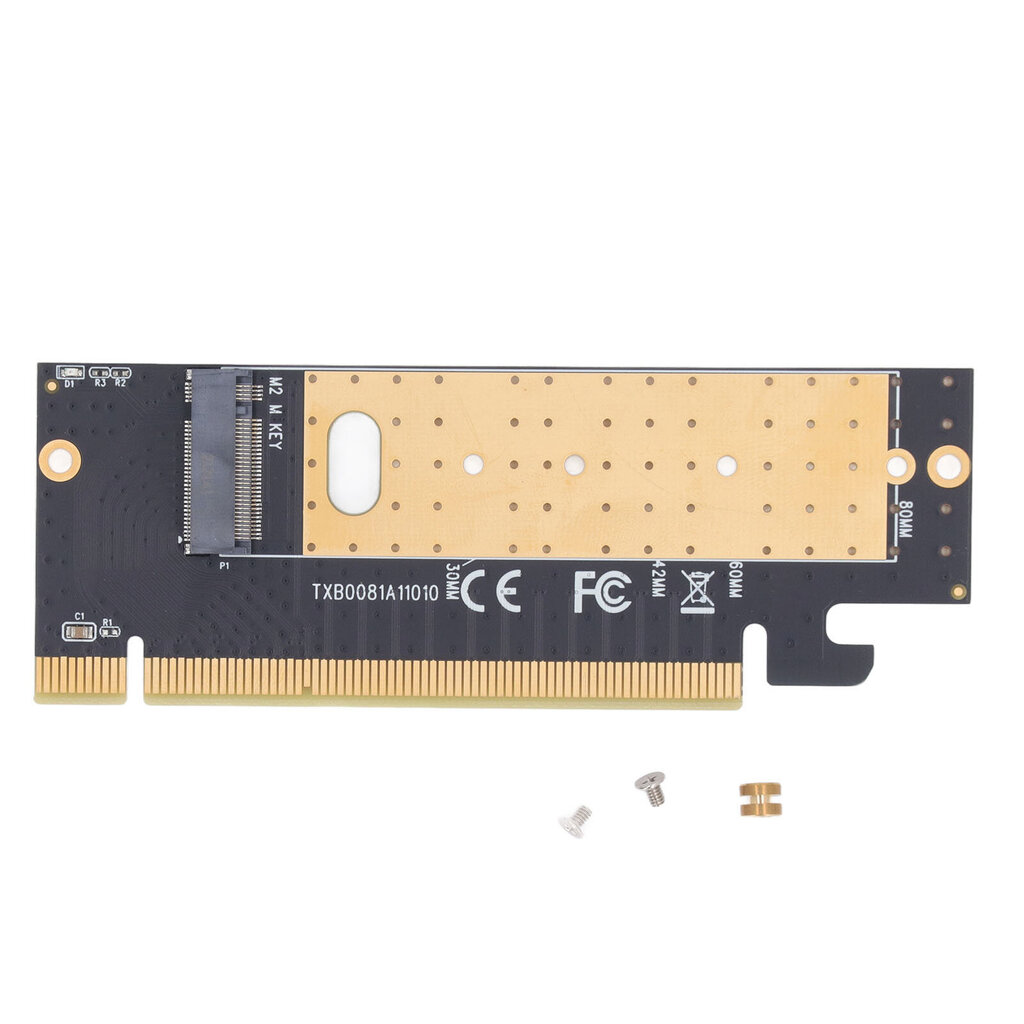 NVMe M.2 SSD -sovitinkortti Plug and Play M.2 NVMe SSD M -avain PCIe 3.0 X16 -kortille 2230 2242 2260 2280 M.2 SSD hinta ja tiedot | Koteloiden lisätarvikkeet | hobbyhall.fi