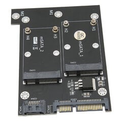 Sovitinkortti Dual MSATA SSD - Dual SATA3 Fast Reading Speed Converter Tietokonetarvikkeet hinta ja tiedot | Koteloiden lisätarvikkeet | hobbyhall.fi