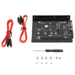 SATA-sovitin 2 in 1 MSATA/M2 NGFF SSD-kaksiporttinen SATA3-muunnin, jossa on 3,5 tuuman kiintolevytuki tietokonetarvikkeet hinta ja tiedot | Koteloiden lisätarvikkeet | hobbyhall.fi