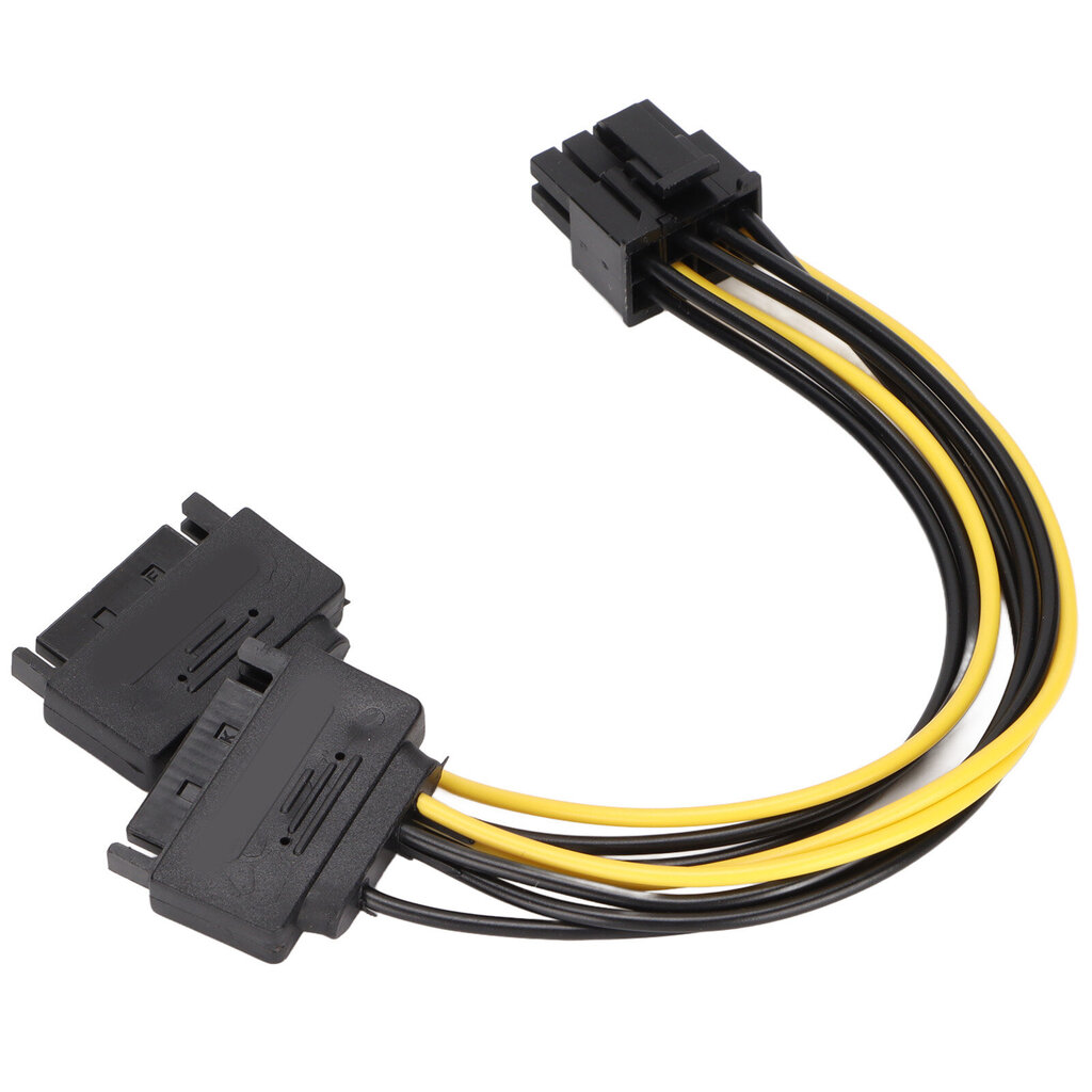 2 kpl virtajohtoja Dual 15pin SATA - PCIE 8pin uros GPU-virtasovitin tietokonetarvikkeille hinta ja tiedot | Koteloiden lisätarvikkeet | hobbyhall.fi