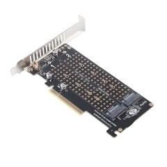 Sovitinkortti NVME to PCIE X8 Dual 32Gbps laajennuskortti kovalevyn lukija Tietokoneen lisävarusteet hinta ja tiedot | Koteloiden lisätarvikkeet | hobbyhall.fi