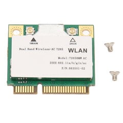 7265HMW Langaton verkkokortti 1200Mbps 2,4 5Ghz Bluetooth 4.2 Mini PCIE Interface WiFi-sovitin Windows 7 8 10 hinta ja tiedot | Web-kamerat | hobbyhall.fi