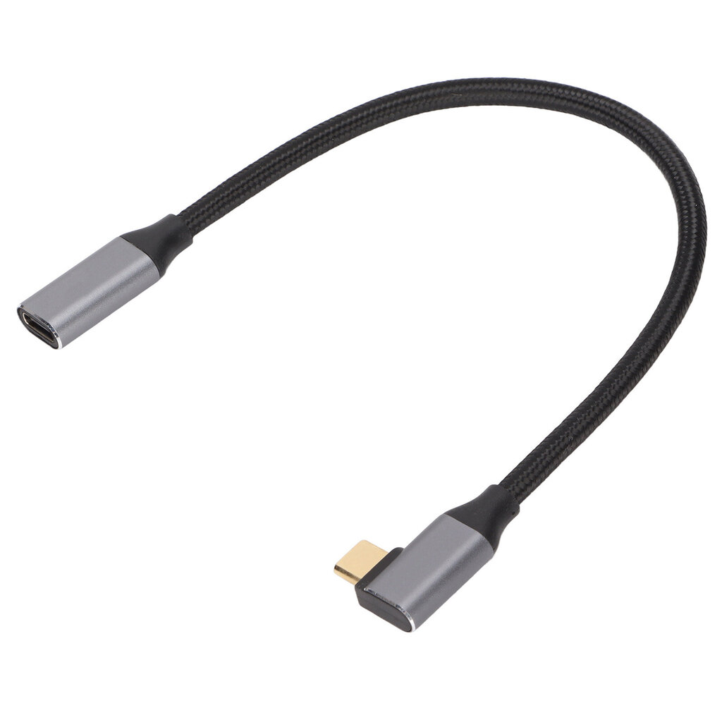 4K 100W PD 5A suorakulmainen taivutus 90 astetta Gen 2 USB3.1 Type C uros-naaras jatkojohto 25cm hinta ja tiedot | Puhelimen lisätarvikkeet | hobbyhall.fi