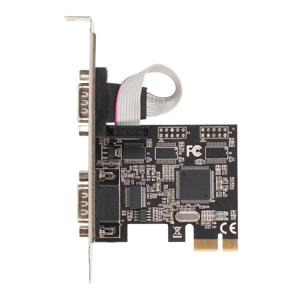 PCIe RS232 -sarjasovitinkortti 250 kbps 2 porttia PCI Express X1 Plug and Play PCIe to Dual Serial Card tulostinskanneria varten hinta ja tiedot | Koteloiden lisätarvikkeet | hobbyhall.fi