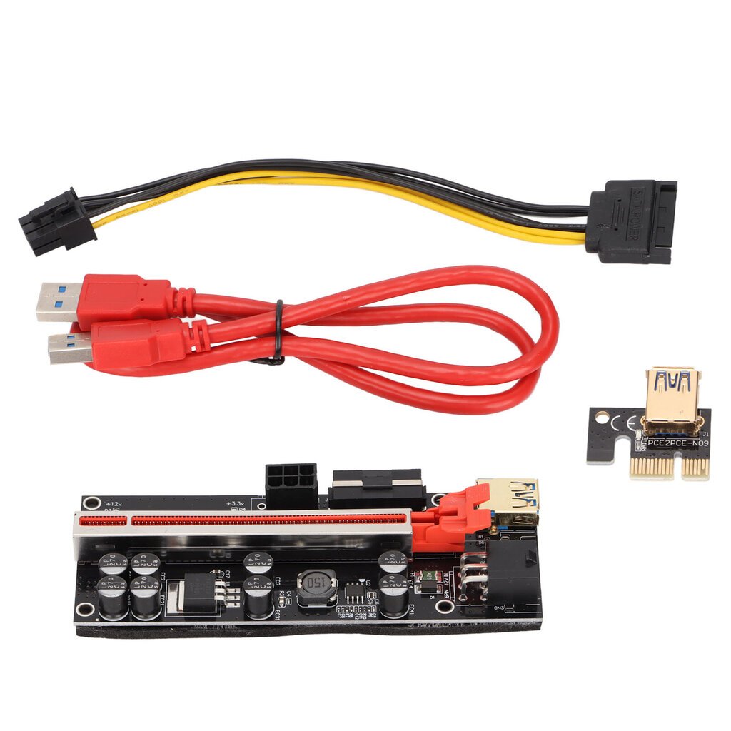 PCIE Riser -sovitinkortti 1X - 16X Helppokäyttöinen 4 FP -kondensaattori Korkean muunnostehokkuuden PCI E Riser hinta ja tiedot | Koteloiden lisätarvikkeet | hobbyhall.fi