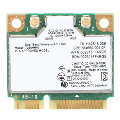 Verkkokortti 867 Mbps Dual Band 2.4G/5G Mini PCIE 802.11a/B g/n/ac Verkkokortti hinta ja tiedot | Koteloiden lisätarvikkeet | hobbyhall.fi