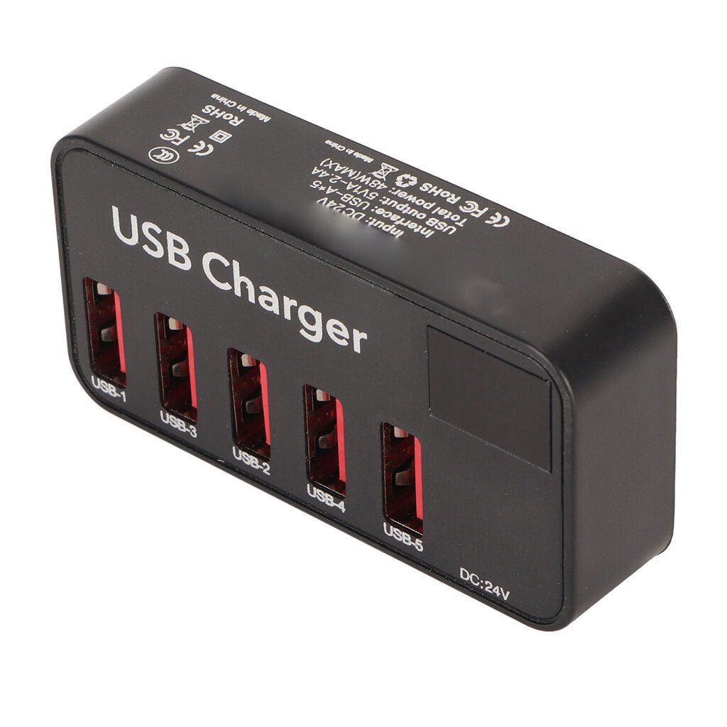 Pöytäkoneen USB-latausasema 5 porttia 48W 2,4A ylivirtasuojaus USB-pöytälaturi PC-puhelimelle 100?240V EU-pistoke hinta ja tiedot | Adapterit | hobbyhall.fi