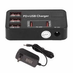 5-porttinen USB-latausasema 3 USB A 2 USB C 48 W mini-USB-laturi, jossa 2 PD 20 W -porttia useille laitteille 100-240 V US-pistoke hinta ja tiedot | Adapterit | hobbyhall.fi