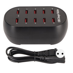 Moniporttinen USB-keskitinlaturi 100?240V 50W 5V 2.4A Turvallisuus taattu 10 portin USB-laturiasema puhelimelle Tablet Kannettava tietokone EU-pistoke hinta ja tiedot | Adapterit | hobbyhall.fi