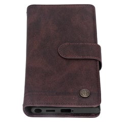 Lompakon puhelinkotelo PU-nahkainen vetoketju Flip matkapuhelimen Lompakon suojakuori Samsung Galaxy S22 Ultra Brown -puhelimelle hinta ja tiedot | Puhelintelineet | hobbyhall.fi