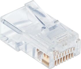 Pistokkeet Techly RJ45 8P8C Cat6, 100 kpl. hinta ja tiedot | Kaapelit ja adapterit | hobbyhall.fi