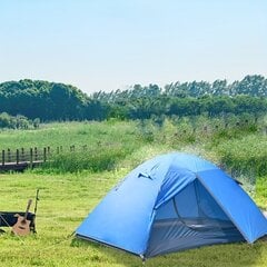 Kaksikerroksinen teltta kahdelle hengelle, sininen hinta ja tiedot | Teltat | hobbyhall.fi