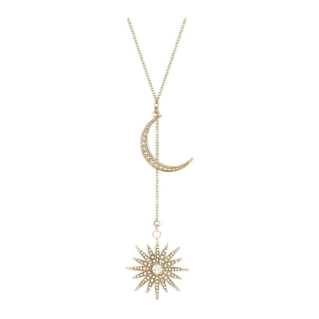 Crystal Moon Star Pendants kaulakorut naisille hopea kullan värinen kaulakoru hinta ja tiedot | Kaulakorut | hobbyhall.fi