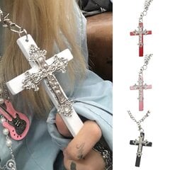 Puinen risti riipus kaulakoru punk soliluun ketju goottilainen Egirl eboy korut hinta ja tiedot | Kaulakorut | hobbyhall.fi