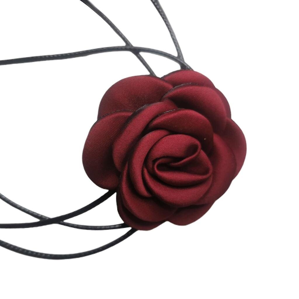 Seksikäs kaulanauhakaulakoru Cool Retro-musta köysikaulakoru Camellia Choker kaulus hinta ja tiedot | Kaulakorut | hobbyhall.fi