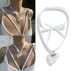 Goth Silk Ribbon Big Heart Pendant Choker -kaulakoru naisille Tyylikkäitä koruja hinta ja tiedot | Kaulakorut | hobbyhall.fi