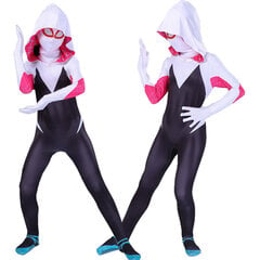 4-10-vuotiaille Girls Spider Gwen maskilla Cosplay Jumpsuit -asu hinta ja tiedot | Naamiaisasut | hobbyhall.fi