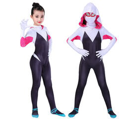 4-10-vuotiaille Girls Spider Gwen maskilla Cosplay Jumpsuit -asu hinta ja tiedot | Naamiaisasut | hobbyhall.fi