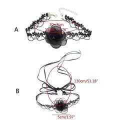 Pitsi Camellia Choker -kaulakoru Naisten Gothic Puvut Halloween-steampunk hinta ja tiedot | Kaulakorut | hobbyhall.fi