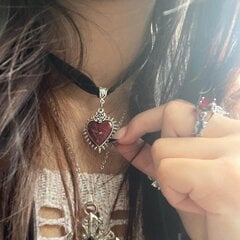 Goottilainen Dark Butterfly Heart Pendant Chokers Kaulakoru Punk Rose Velvet Kaulakorut hinta ja tiedot | Kaulakorut | hobbyhall.fi