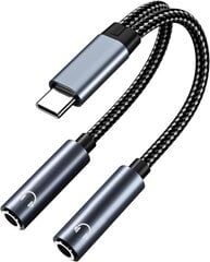 USB-C - Dual 3,5 mm Aux Audio -kuulokejakaja 16-bittinen Type-C - Dual 3,5 mm naaraskuulokkeiden ääniliitäntäsovitin iPhone 15:lle, iPad Air/Pro kehaoan hinta ja tiedot | Mikrokontrollerit | hobbyhall.fi