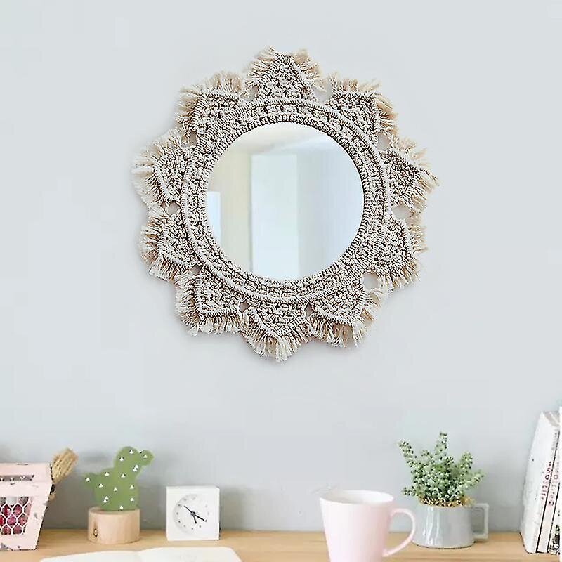 Riippuva seinäpeili Macrame-hapsulla, pyöreällä peilillä Art Boho Decor hinta ja tiedot | Lastenhuoneen valaisimet | hobbyhall.fi