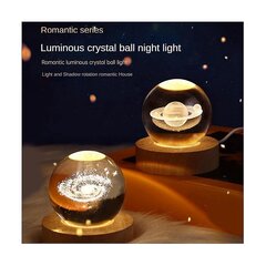 Crystal Ball -yövalo jalustalla Led-pöytälamppu Valaistu Stars Galaxy Usb Power Lämmin yövalo K hinta ja tiedot | Lastenhuoneen valaisimet | hobbyhall.fi