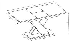 Ruokapöytä Szynaka Meble Tavolo 01, harmaa hinta ja tiedot | Ruokapöydät | hobbyhall.fi