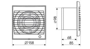 Soler&Palau Future-100 on ilmanvaihtoventilaattori hinta ja tiedot | Kylpyhuoneen tuulettimet | hobbyhall.fi