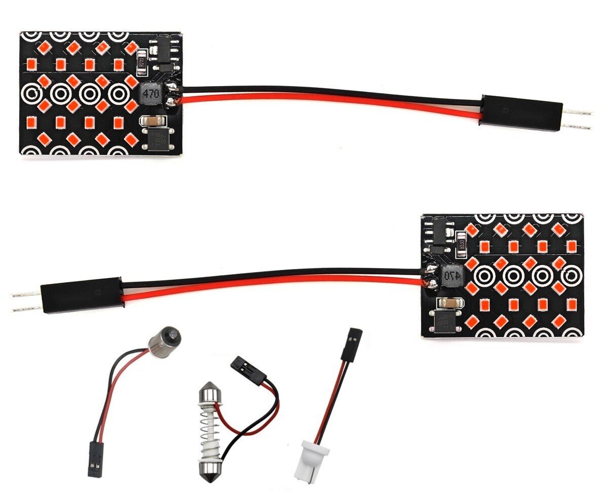 Paneeli 24 LED 12V W5W, C5W, BA9S, T10, SV8.5, T4W canbus, 1000lm punainen, 1 kpl. hinta ja tiedot | Polttimot | hobbyhall.fi