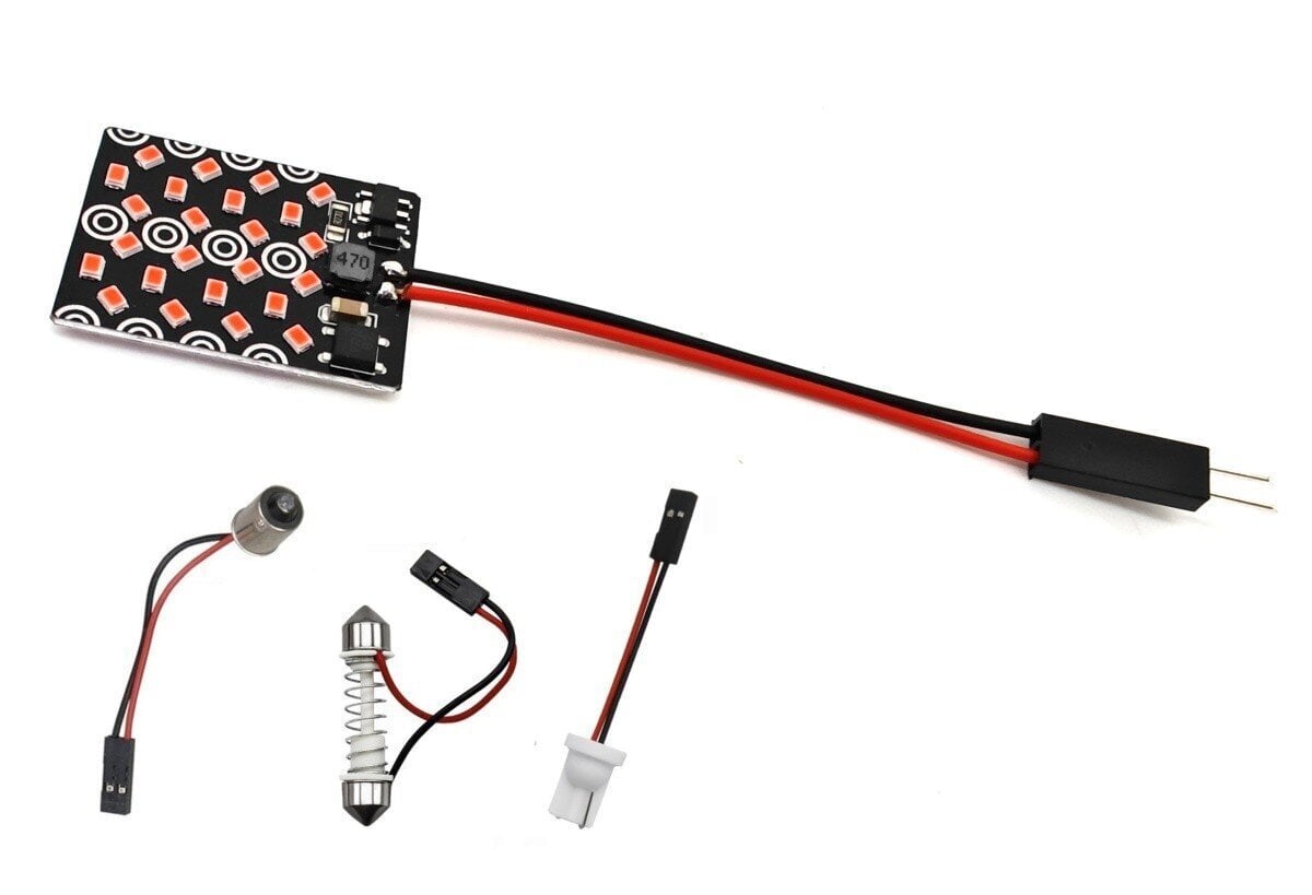 Paneeli 24 LED 12V W5W, C5W, BA9S, T10, SV8.5, T4W canbus, 1000lm punainen, 1 kpl. hinta ja tiedot | Polttimot | hobbyhall.fi