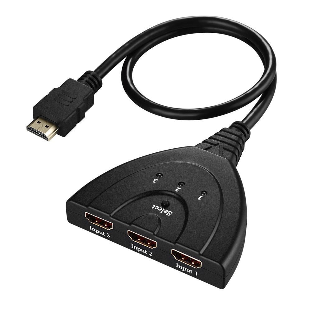 Kytkin, HDMI yhdestä kolmeen HD-muunnin 3 leikkaus 1 kaapelilla, 3 tulo 1 lähtö hinta ja tiedot | USB-sovittimet äänentoistoon | hobbyhall.fi