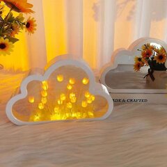 Diy Tulip Night Light, Cloud Tulip Mirror Night Light, Simulation Flower Makuuhuone hinta ja tiedot | Lastenhuoneen valaisimet | hobbyhall.fi