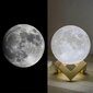 Moon Lamp Moon Light Night Light lapsille Lahja naisille USB-lataus ja kosketusohjauksen kirkkaus 3D-tulostettu lämmin ja viileä valkoinen kuulamppu (3,5 tuumaa moo hinta ja tiedot | Lastenhuoneen valaisimet | hobbyhall.fi