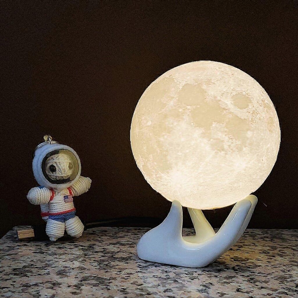 Moon Lamp 3D-painettu Moon Light -yövalo lapsille keraamisella pohjalla hinta ja tiedot | Lastenhuoneen valaisimet | hobbyhall.fi