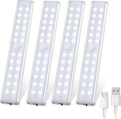 24 LED-kaappivalo Langaton USB-ladattava magneettinen liiketunnistin 4 valaistustilaa Hätäkäsilamppu Lasten yövalo hinta ja tiedot | Lastenhuoneen valaisimet | hobbyhall.fi