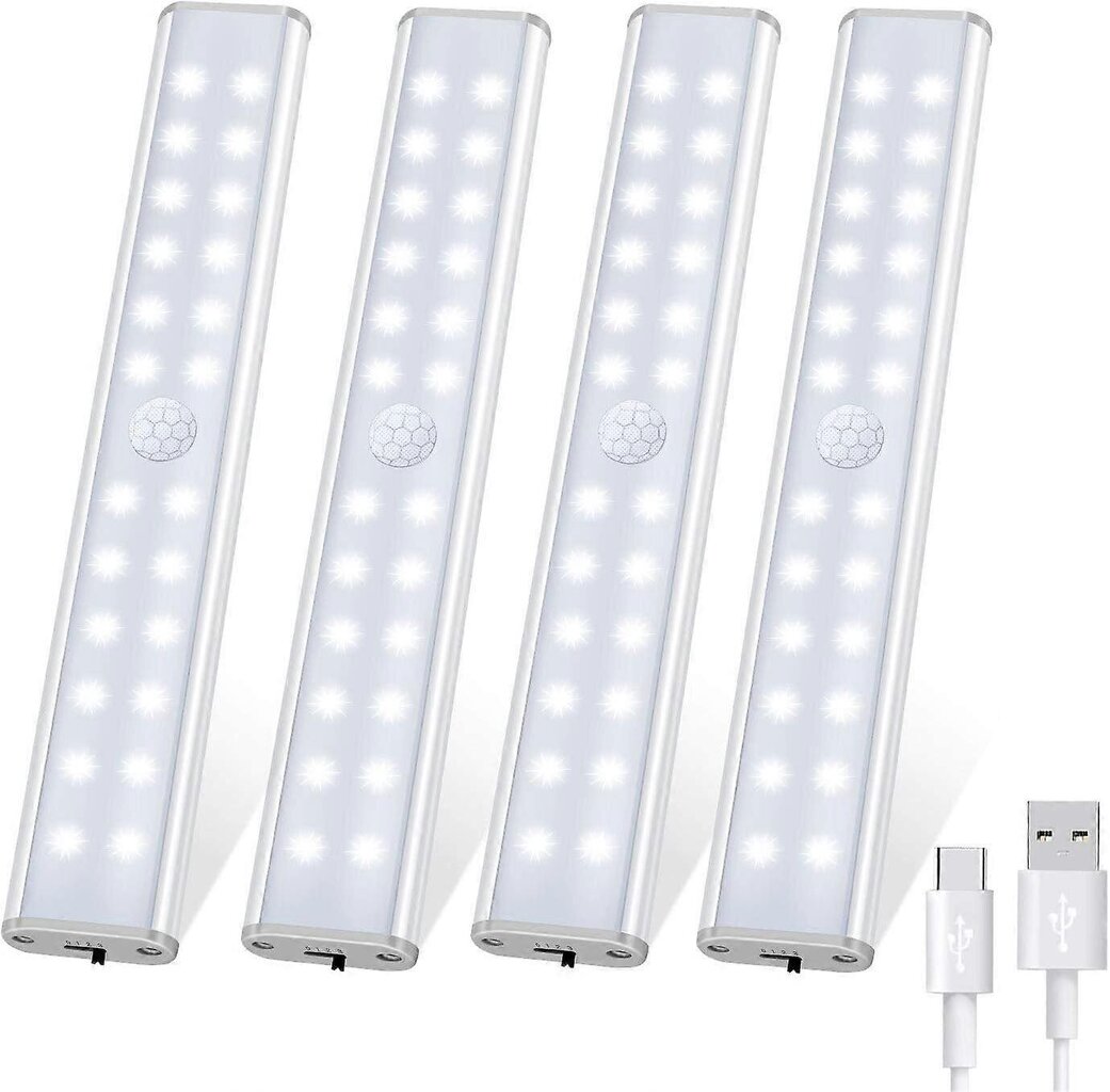 24 LED-kaappivalo Langaton USB-ladattava magneettinen liiketunnistin 4 valaistustilaa Hätäkäsilamppu Lasten yövalo hinta ja tiedot | Lastenhuoneen valaisimet | hobbyhall.fi