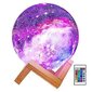 Moon Lamp Lasten yövalo Galaxy Lamppu 5,9" 16 väriä LED 3D Star Moonlight puisella jalustalla kaukosäädin hinta ja tiedot | Lastenhuoneen valaisimet | hobbyhall.fi