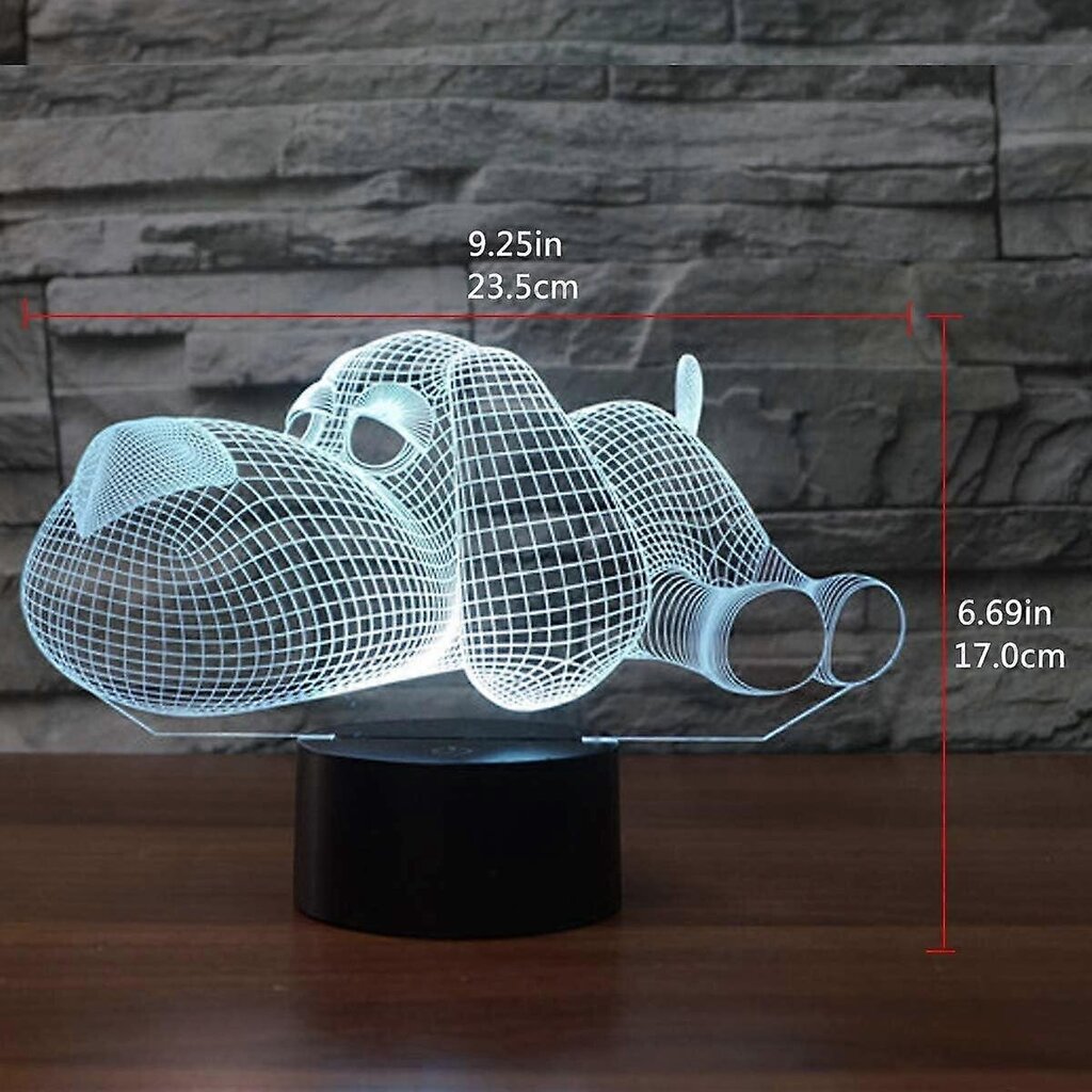 EASEHOME 3D illuusiolamppu LED-yövalo 3D optinen illuusiolamput pöytälamppu yövalo 7 väriä kosketuskytkin pöytälamppu hinta ja tiedot | Lastenhuoneen valaisimet | hobbyhall.fi