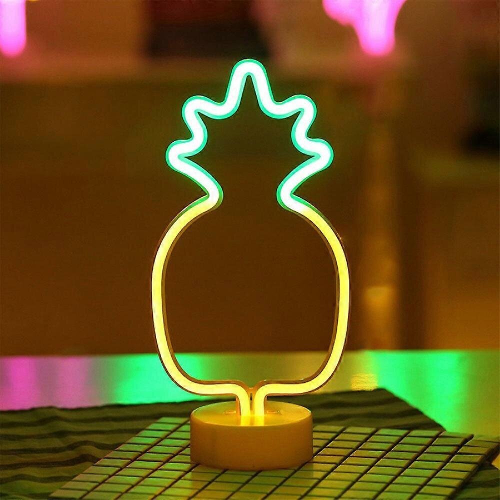 Cactus Neon Wall lastenhuone Paristokäyttöinen pöytärunko USB-virtalähteellä toimiva yövalo kotiin Decorpineapple hinta ja tiedot | Lastenhuoneen valaisimet | hobbyhall.fi