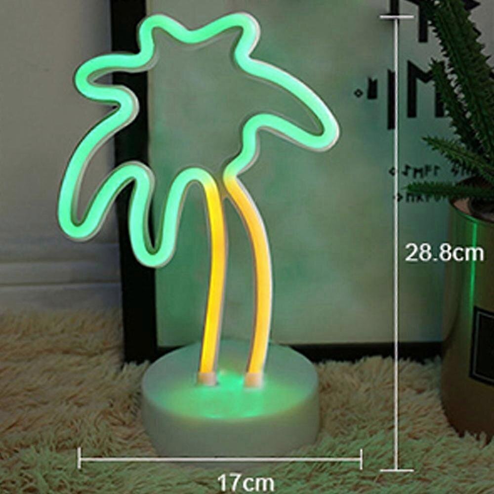 Cactus Neon Wall lastenhuone Paristokäyttöinen pöytäkehys USB-virtalähteellä toimiva yövalo kodin sisustus kookospähkinä hinta ja tiedot | Lastenhuoneen valaisimet | hobbyhall.fi