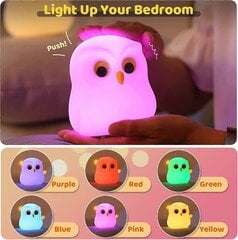 Led Night Light Children, Baby Night Light ilman pieniä osia | Himmennettävä, mutta kevyt kosketuslataus | Värikäs söpö pöllö nukahtamislahjaksi hinta ja tiedot | Lastenhuoneen valaisimet | hobbyhall.fi