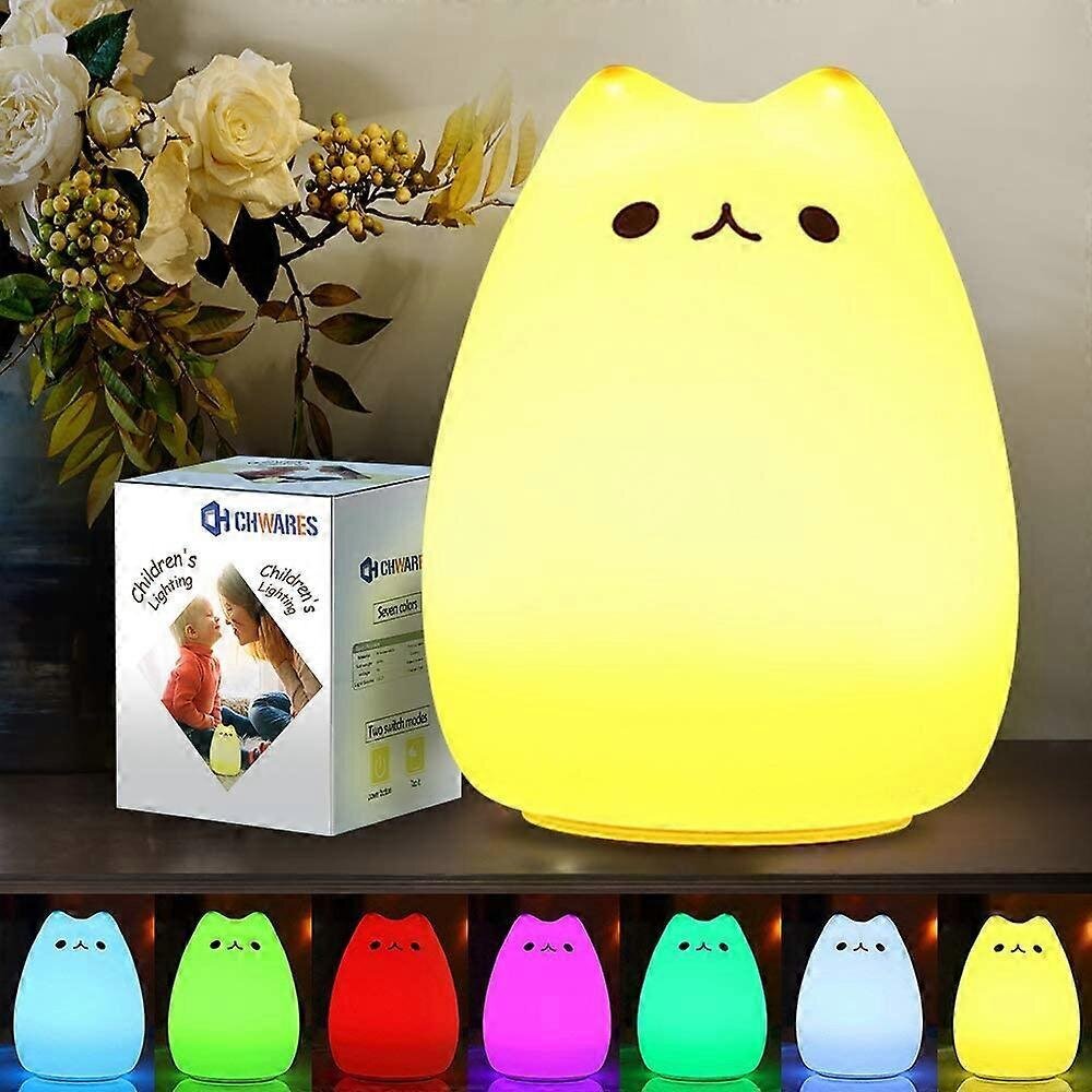 Led Cat -yövalo lapsille, ihastuttava lastenhuoneen väriä vaihtava yövalo lapsille, hanaohjaimella, paristokäyttöinen hinta ja tiedot | Lastenhuoneen valaisimet | hobbyhall.fi