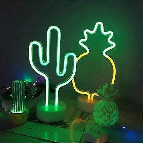 Cactus Neon Sign Yövalolamppu jalustalla Koristeellinen telttakyltit valoparistokäyttöinen seinäkoristelu hinta ja tiedot | Lastenhuoneen valaisimet | hobbyhall.fi