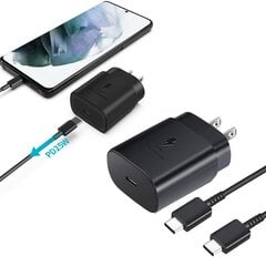 25 W laturi USB Type C virtalähde seinälaturi lohko Latauskaapeli S21S20 hinta ja tiedot | Puhelimen laturit | hobbyhall.fi