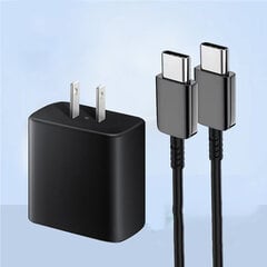 Latauslohko ja johto 45W Black Type C Ultranopea lataus puhelinlaturi Samsung S22Ultra US Plug hinta ja tiedot | Puhelimen laturit | hobbyhall.fi