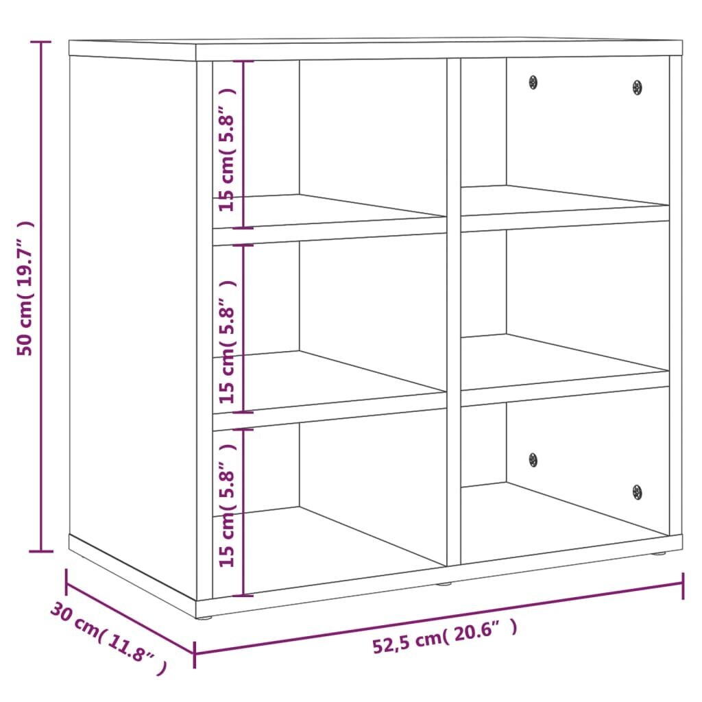 vidaXL Kenkäkaappi valkoinen 52,5x30x50 cm hinta ja tiedot | Olohuoneen kaapit ja lipastot | hobbyhall.fi