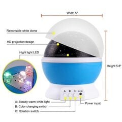 Yövalo [4 LED-helmeä, 3 valokuviota USB-kaapelilla] Cosmos Starry Sky Moon -projektori Romanttinen pyörivä yöprojektiolamppu hinta ja tiedot | Lastenhuoneen valaisimet | hobbyhall.fi