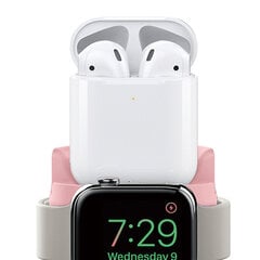 IOS-puhelimen nappikuulokkeille Kellon latausasema Monitoiminen silikonikuulokekellon lataustelakka IOS-puhelimelle Pink hinta ja tiedot | Puhelimen laturit | hobbyhall.fi